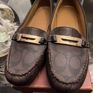 Coach Brown Loafers with Gold Accents